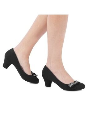 Ruby Shoo Black Satin Lily Pump Heels Size 7